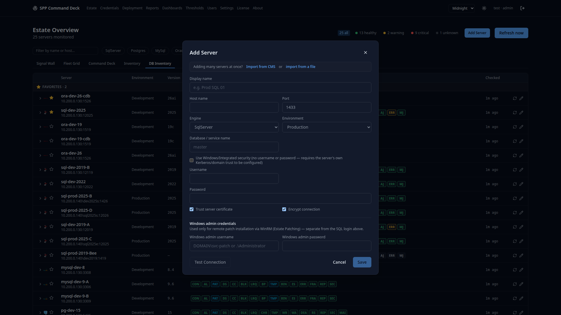 Add Server dialog
